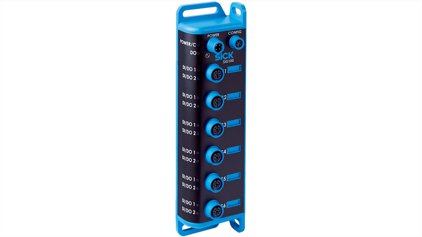 Caja de distribución Sick, 6 puertos M12, interfaz IO-LINK, 18 → 30V dc