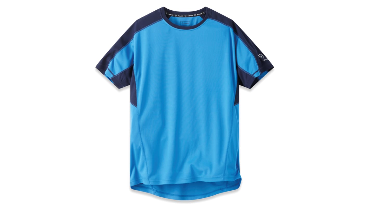Parade Blue Polyester Short Sleeve T-Shirt, UK- S, EUR- S