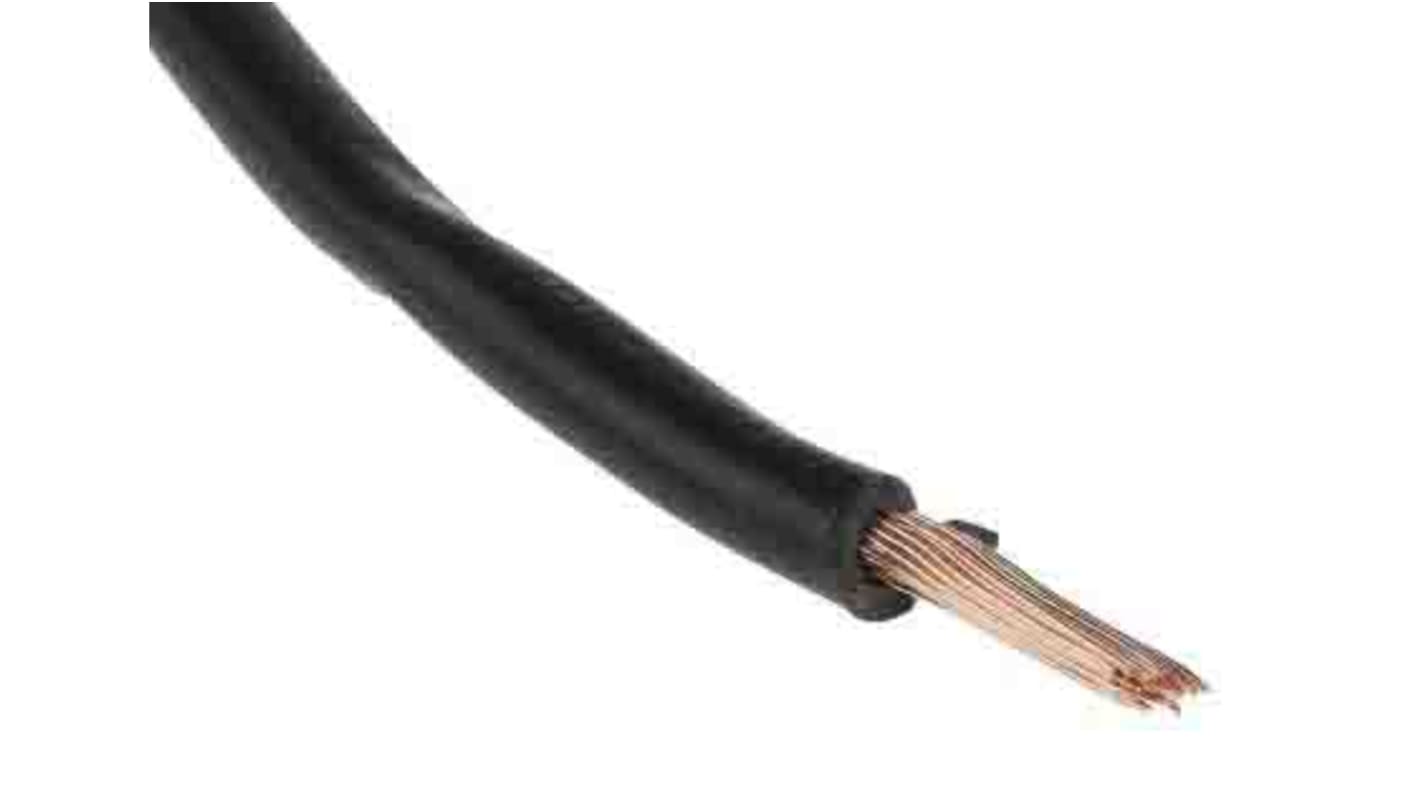 RS PRO Black 2.5mm² Hook Up Wire, 14AWG, 50/0.25 mm, 305m, PVC TI3 Insulation