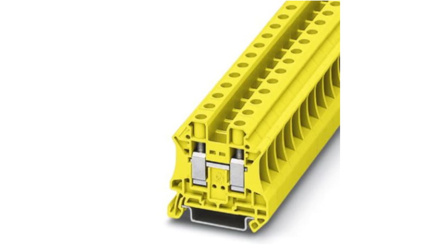 Phoenix Contact UT 10 Series Yellow Feed Through Terminal Block, 0.5 → 16mm², Screw Termination, ATEX, IECEx