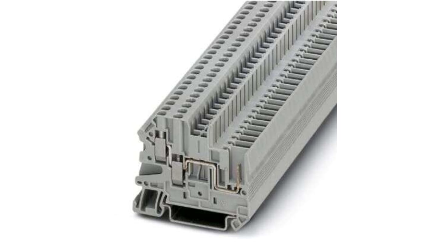 Phoenix Contact UT Series UT 2,5-TWIN/1P Feed Through Terminal Block, 3-Way, 24A, 26-12-2020 AWG Wire, Screw Termination