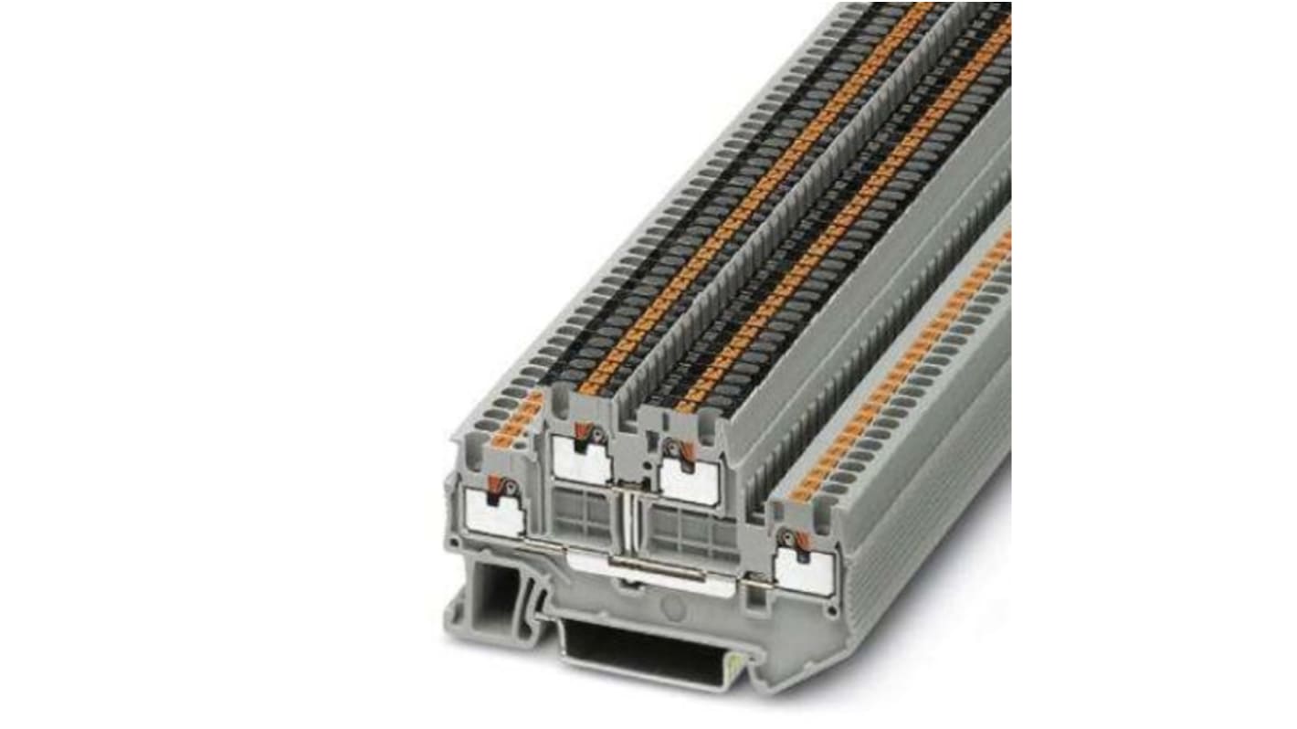 Phoenix Contact PTTB 1.5/S-PV Series Grey Double Level Terminal Block, 0.14 → 1.5mm², Push In Termination, ATEX,