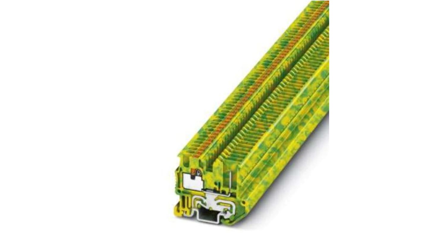 Phoenix Contact 2-Way DIN Rail Earth Terminal Block, 0.14 - 1.5mm², 26 -  14 AWG Wire, Push In