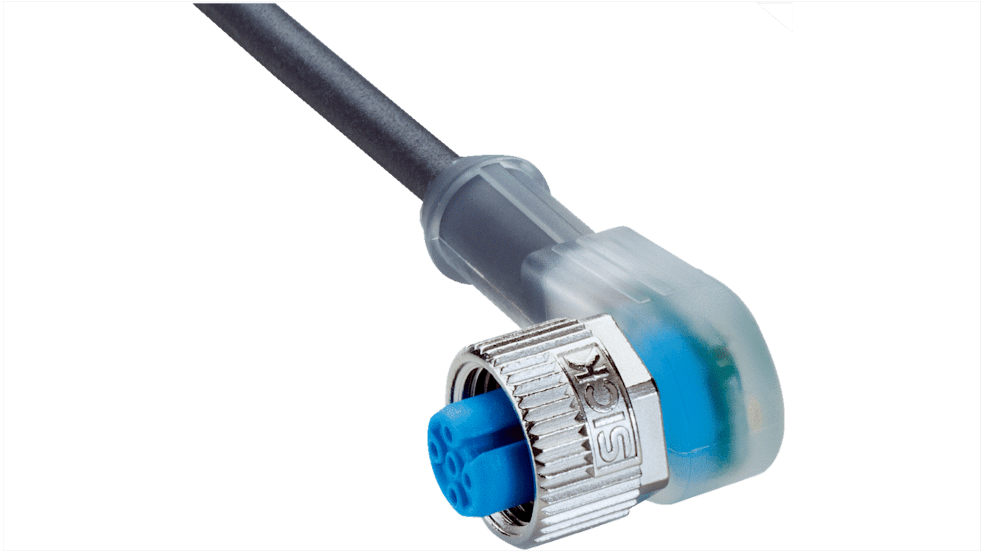 Sick Érzékelő-működtető kábel, M12 - Szereletlen - 5 érintkező, 24 V, 4 A, 5m