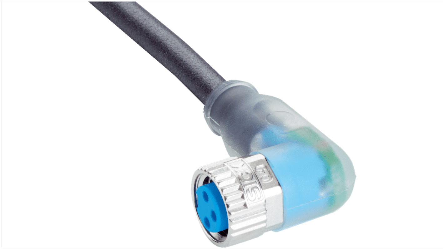 Cable de conexión Sick, con. A M8 Hembra, 3 polos, con. B Sin terminación, long. 2m, 24 V, 4 A, IP67