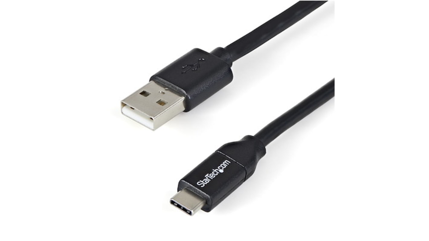 Cable USB 2.0 StarTech.com, con A. USB A Macho, con B. USB C Macho, long. 2m, color Negro