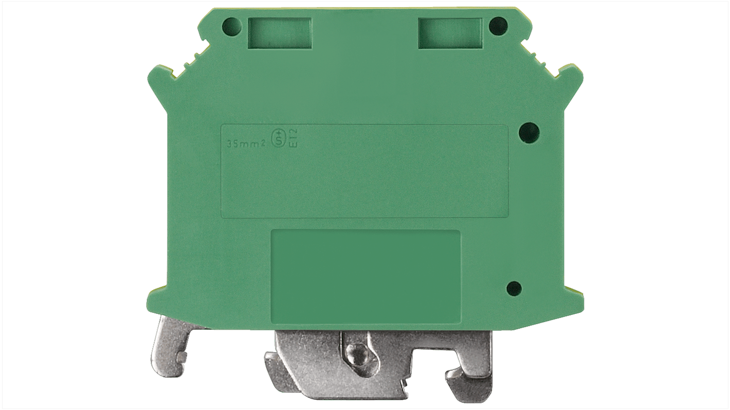 Bloc de jonction rail DIN Siemens 8WH1001, 16mm², A visser, Vert/Jaune