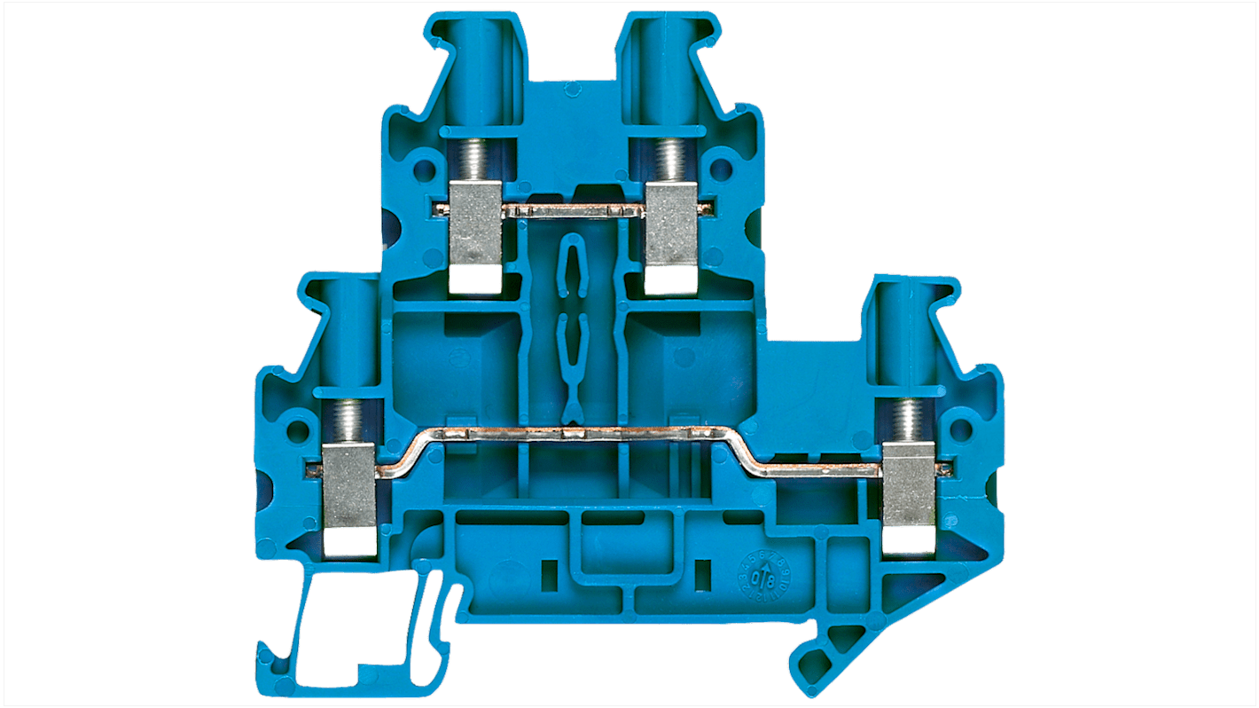 8WH10200AF01 Siemens 8WH1020 Series Blue DIN Rail Terminal Block, 2