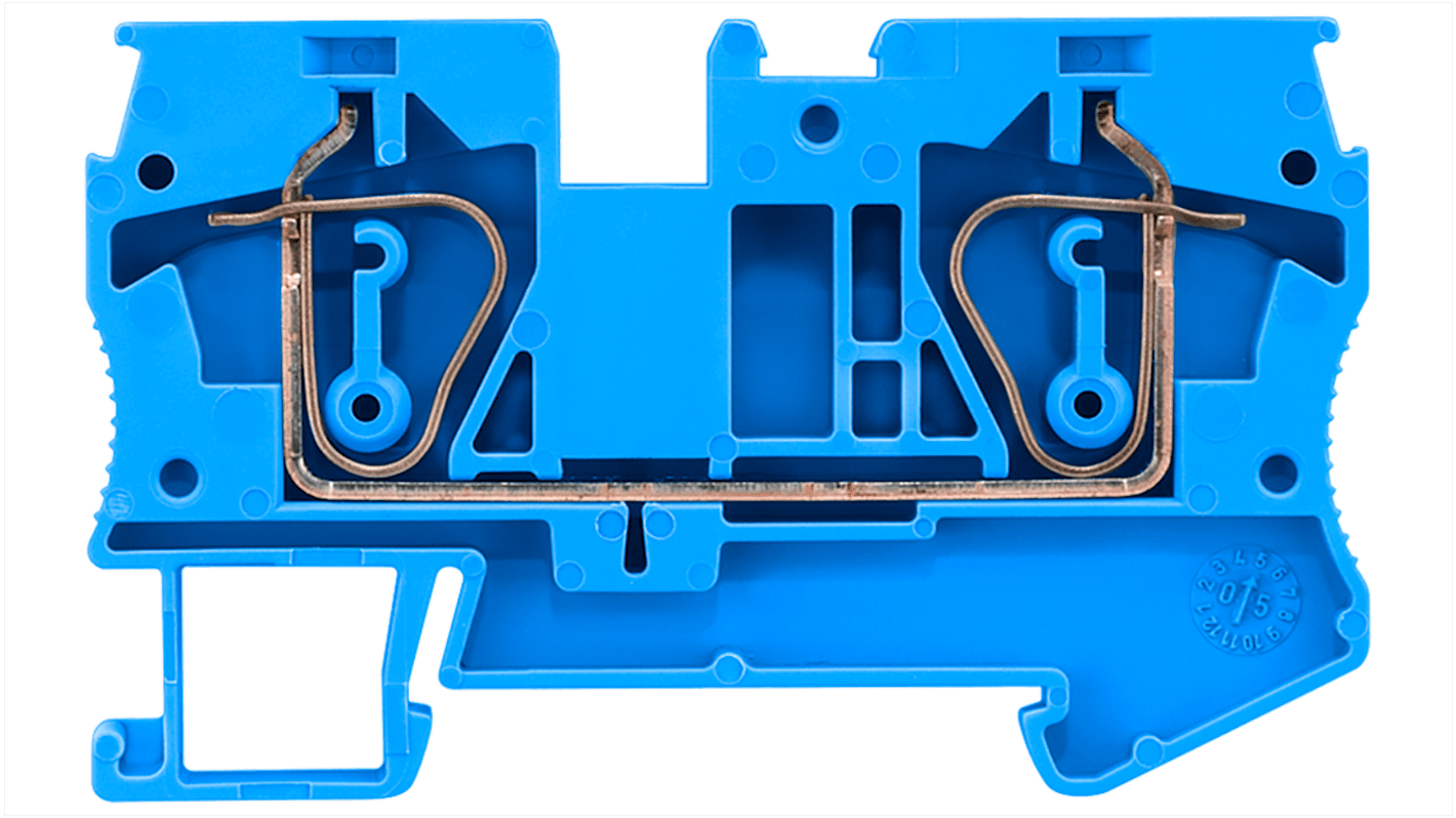 Bloc de jonction rail DIN Siemens 8WH2000, 2.5mm², Cage à ressort, Bleu