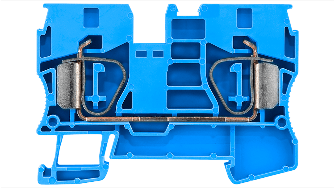 Bloc de jonction rail DIN Siemens 8WH2000, 2.5mm², Cage à ressort, Bleu