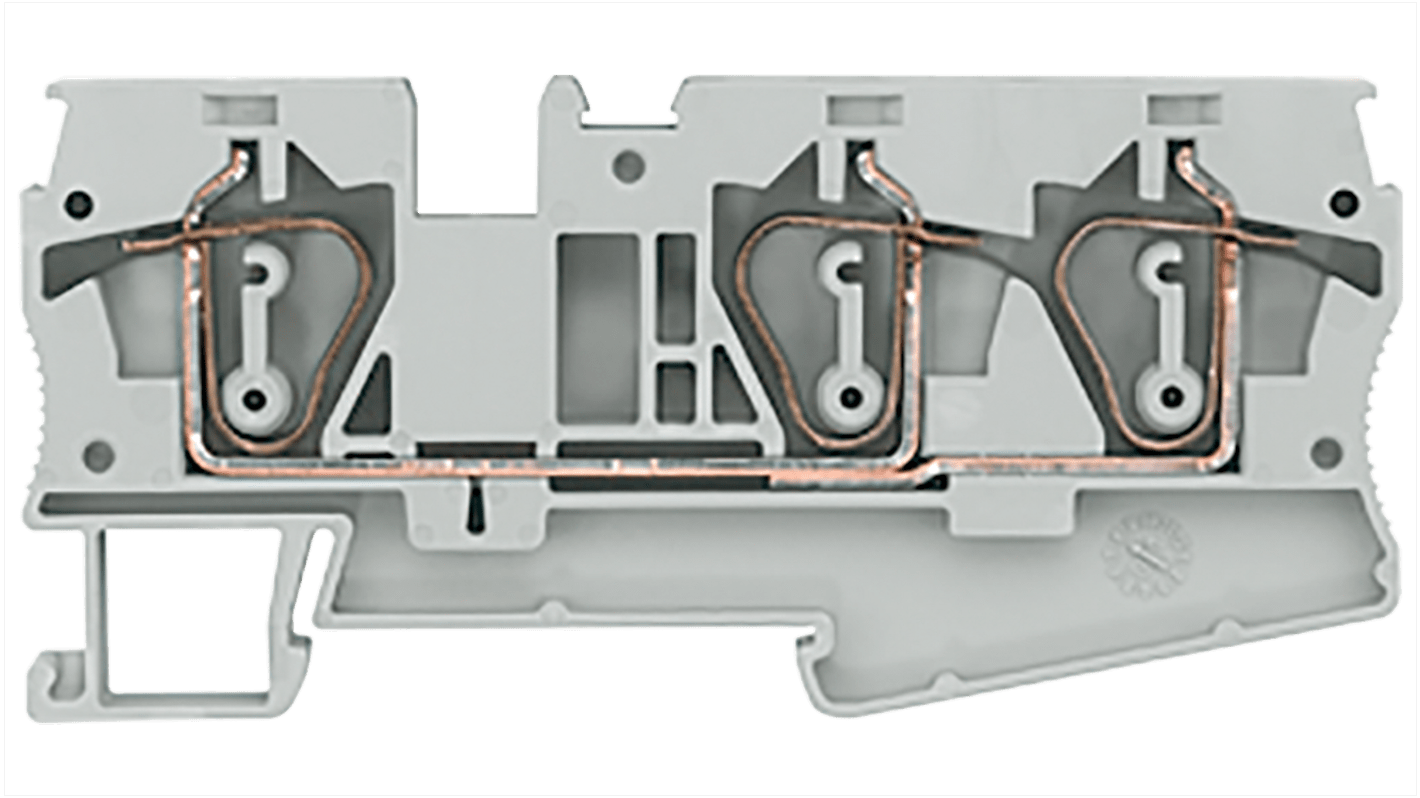 Bloc de jonction rail DIN Siemens 8WH2003, 1.5mm², Cage à ressort, Gris