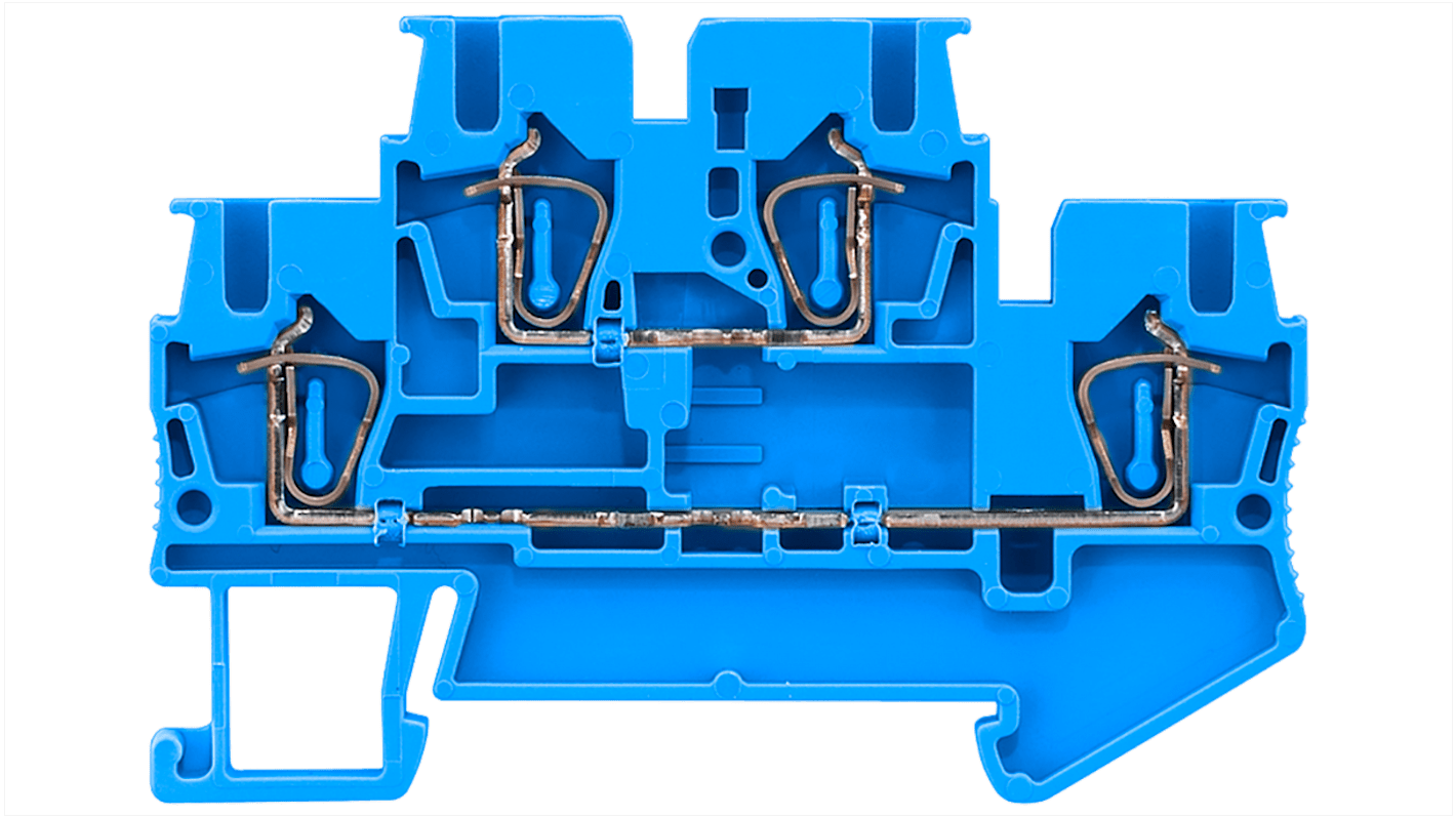 Bloc de jonction rail DIN Siemens 8WH2020, 2.5mm², Cage à ressort, Bleu