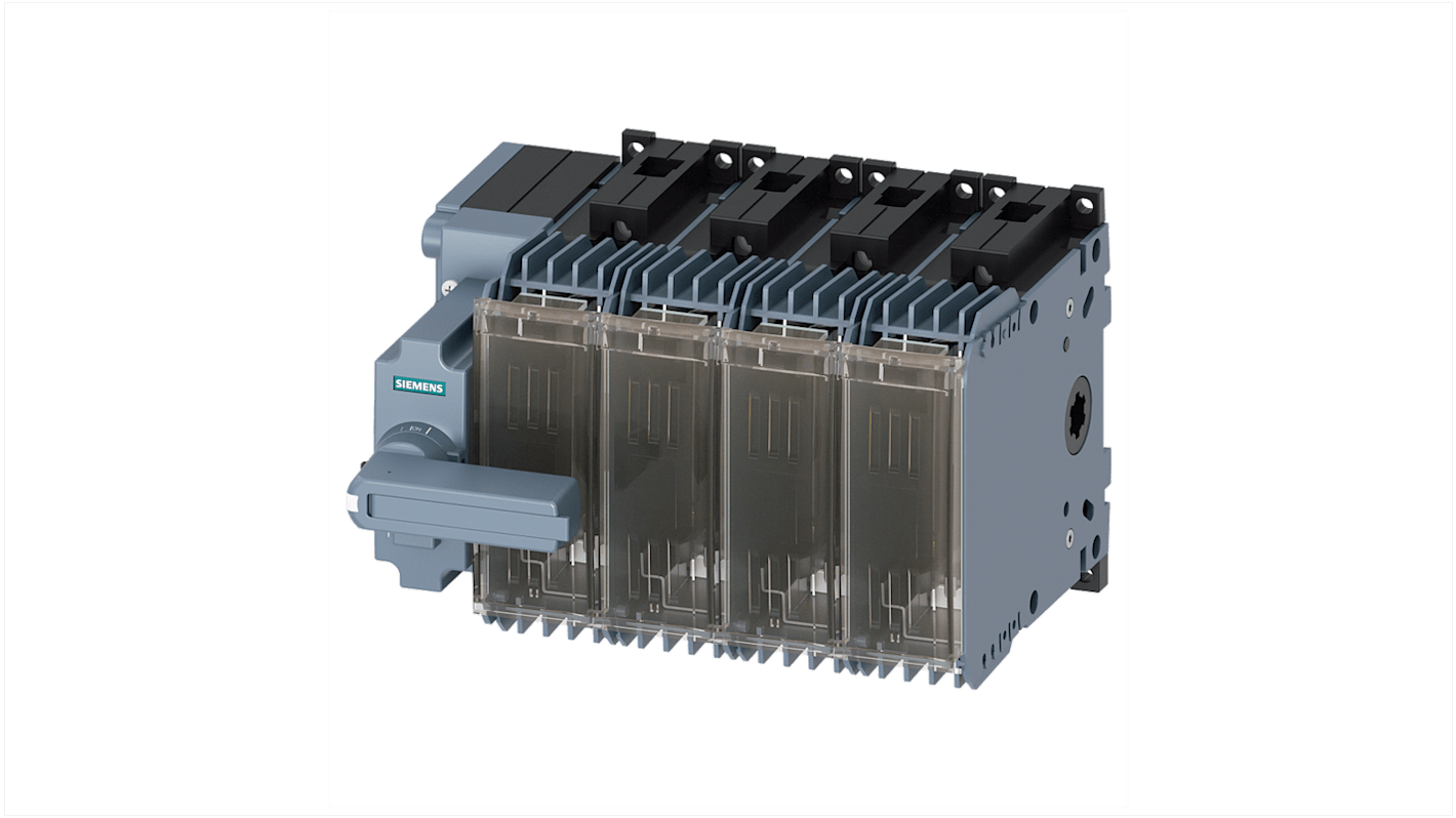 Interruptor seccionador con fusible Siemens, 63A, 4, Fusible NH00, NH000 11 800A SENTRON 3KF1