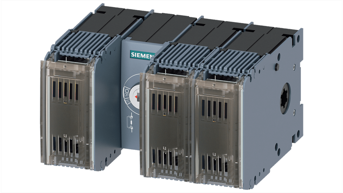 Interruptor seccionador con fusible Siemens, 125A, 3, Fusible NH000, NH00 18 000A SENTRON 3KF2