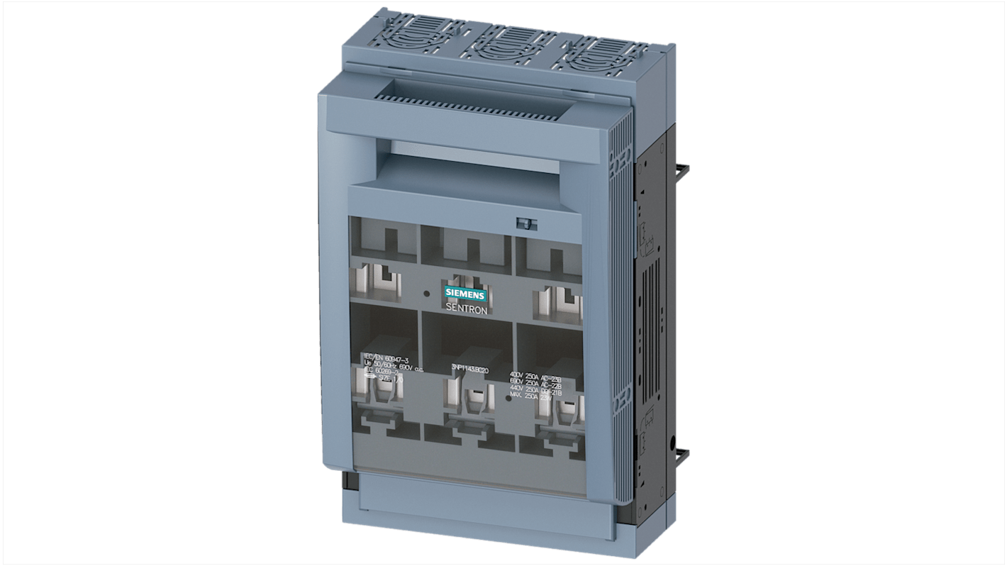 Interruptor seccionador con fusible Siemens, 250A, 3, Fusible NH1 3NP1