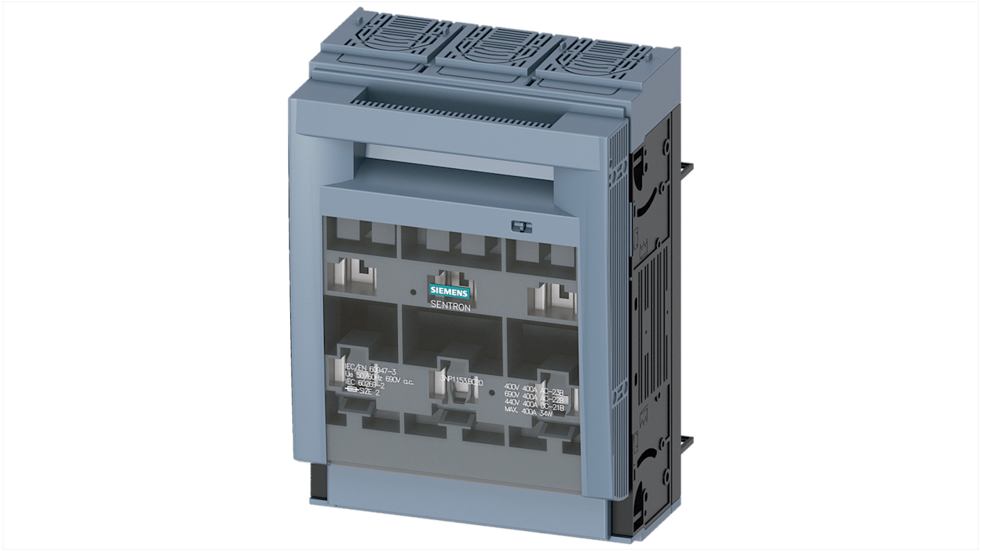 Interruptor seccionador con fusible Siemens, 400A, 3, Fusible NH2 3NP1
