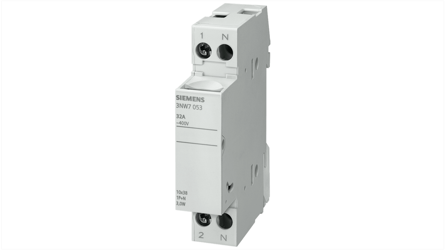 Siemens 20A Rail Mount Fuse Holder for 8 x 32mm Fuse, 1P, 400V