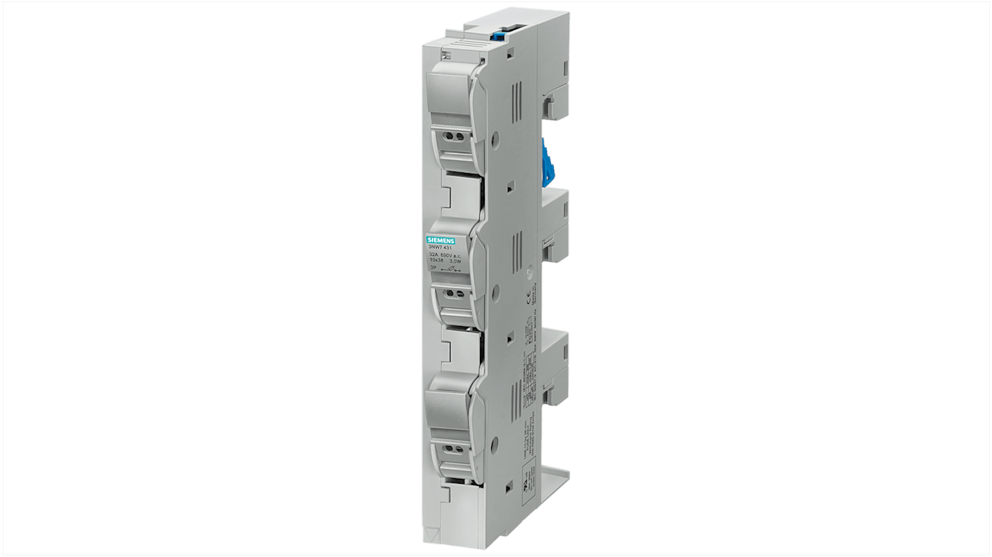 Siemens 30A Rail Mount Fuse Holder, 3P, 600V