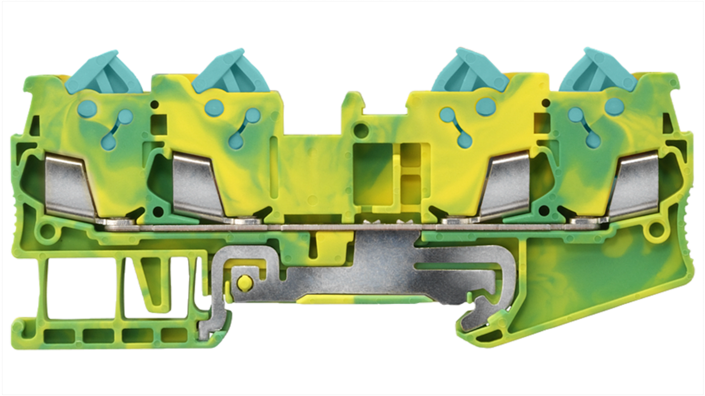 Bloc de jonction rail DIN Siemens, 1.5mm², Vert/Jaune