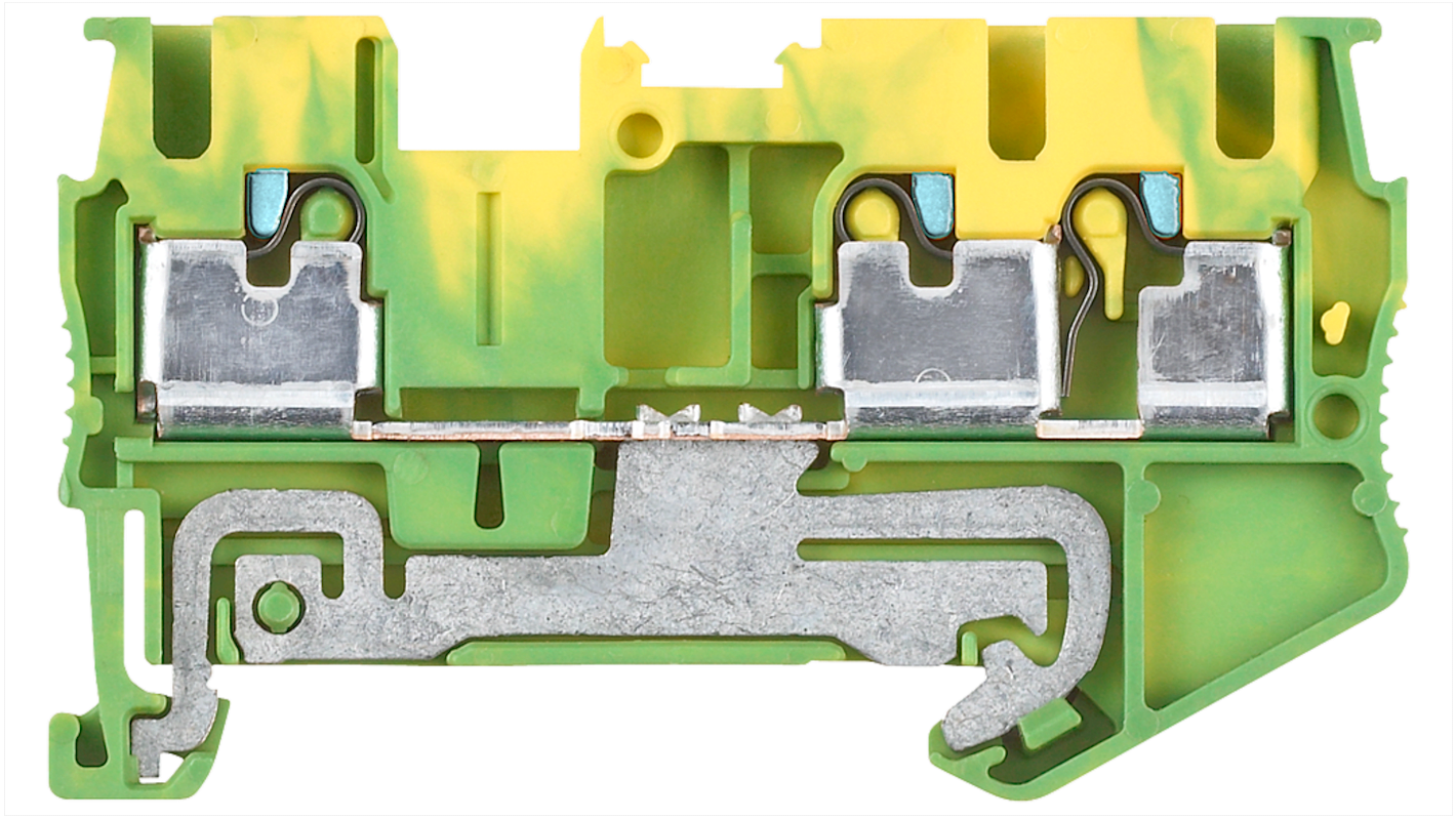 Siemens Green/Yellow DIN Rail Terminal Block, 2.5mm², Single-Level, Solder Termination