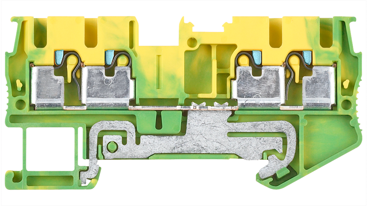 Bloc de jonction rail DIN Siemens, 2.5mm², Vert/Jaune