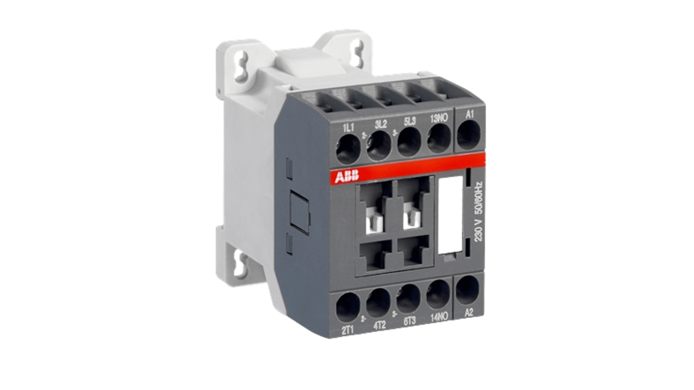 ABB AS12-30-10-20 A Line Contactor, 24 V Coil, 3-Pole, 24 A, 3 kW, 3NO