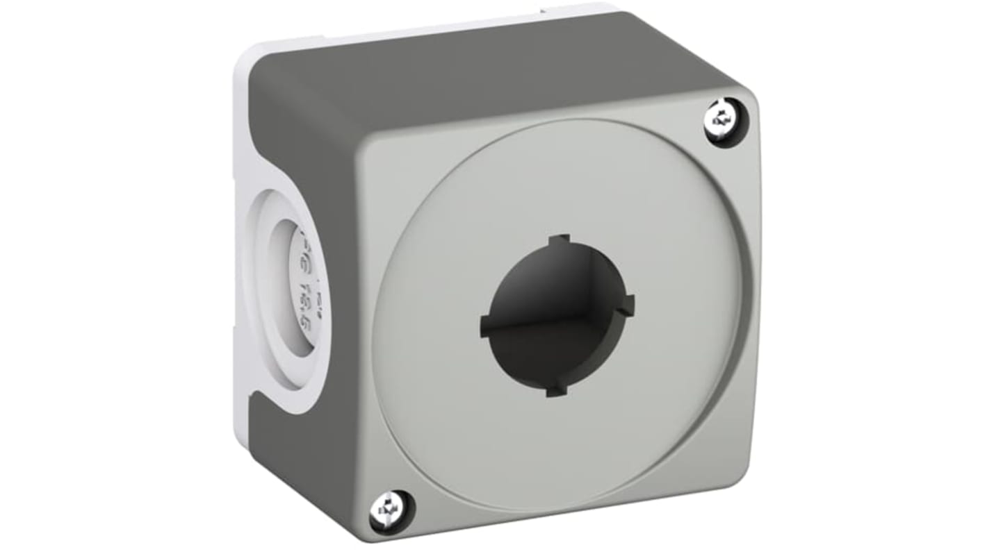 Dark Grey/Light Grey Plastic CEP Push Button Enclosure - 65mm Diameter