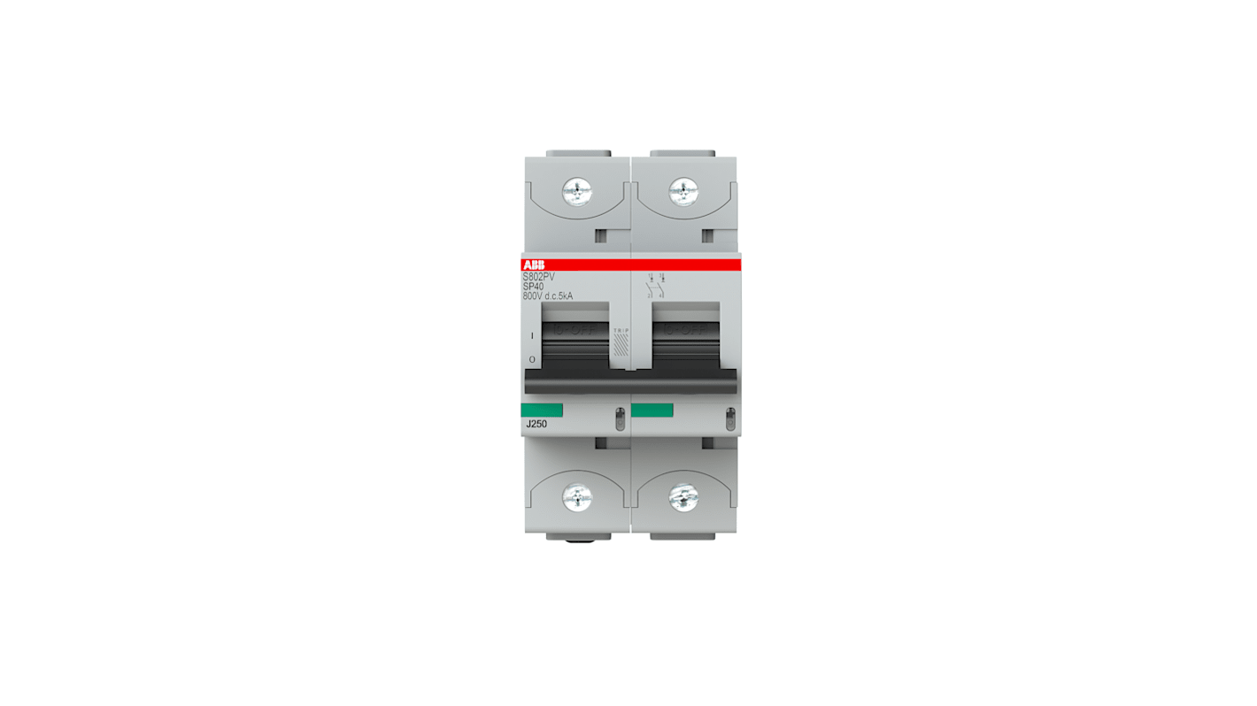 ABB S800PV Leitungsschutzschalter Typ B, 2-polig 40A DIN-Schienen-Montage