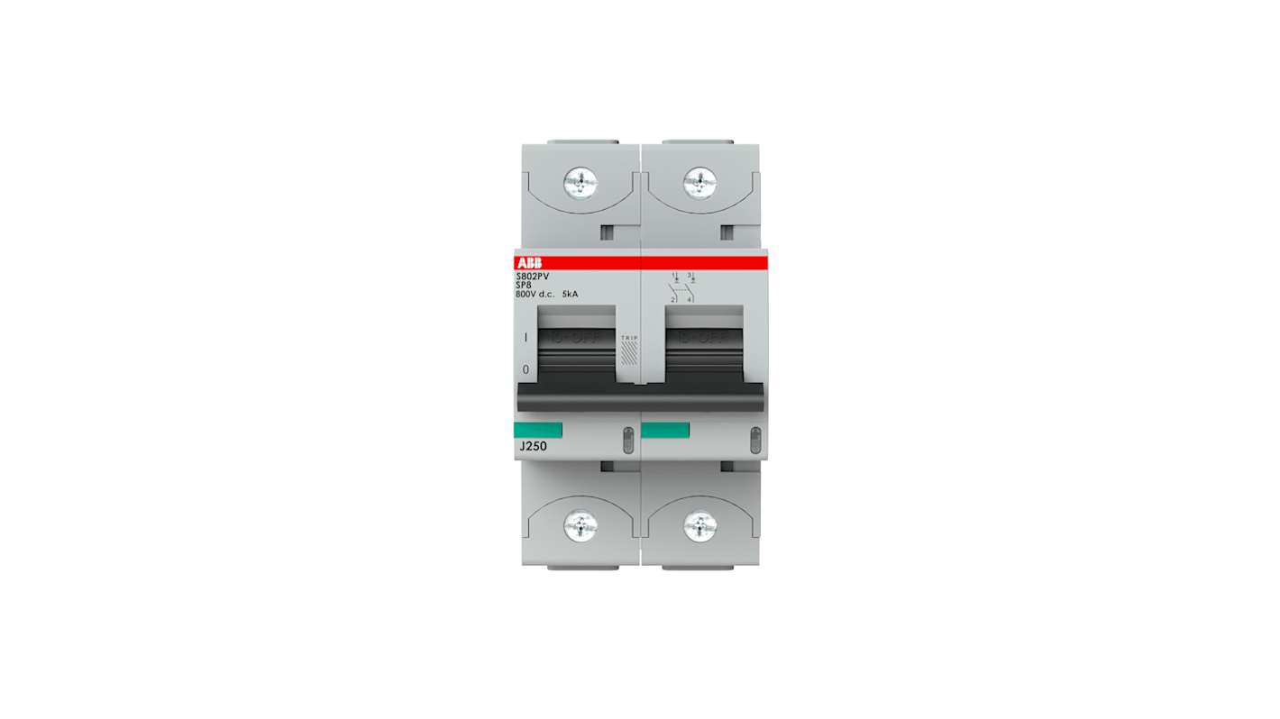 Interruttore magnetotermico ABB 2P 8A, Tipo B