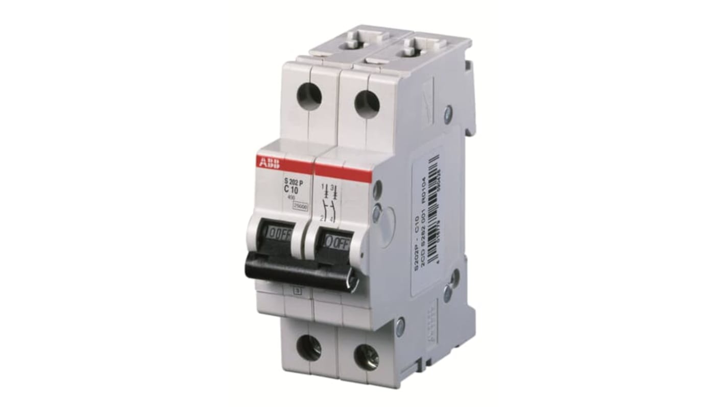 ABB System Pro M Compact S200P MCB, 2P, 3A Curve C