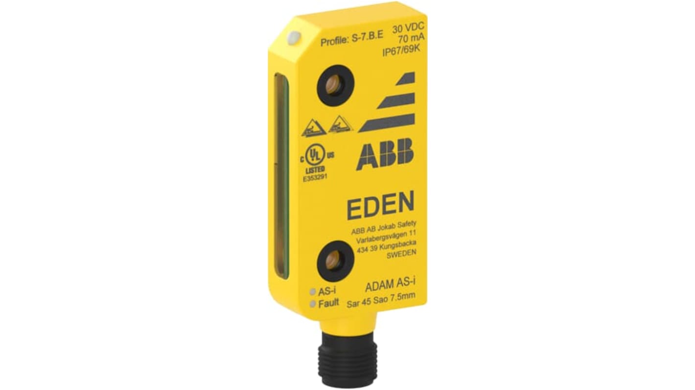 ABB AS-i Series Non-Contact Safety Switch, 12V dc, Polybutylene Terephthalate Housing, M12