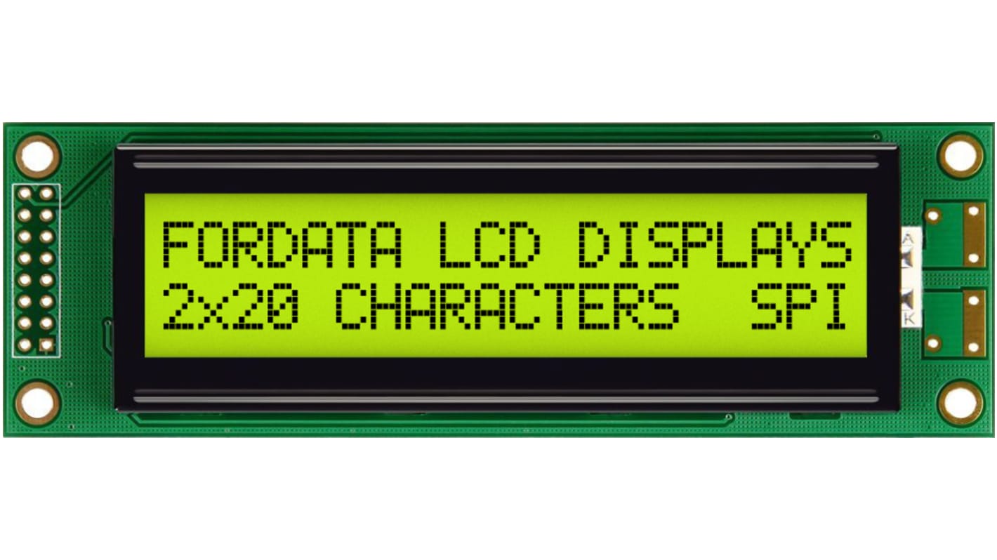 Midas 液晶モノクロディスプレイ 半透過型 英数字 緑, 2列20文字x20 char 116 x 37mm