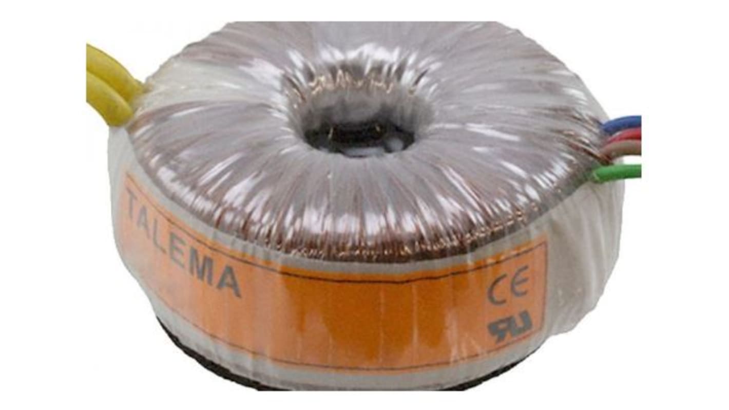 Transformador toroidal Nuvotem Talema, 93882-P1S2, Tensión 12V ac, Potencia 225VA, 2 salidas