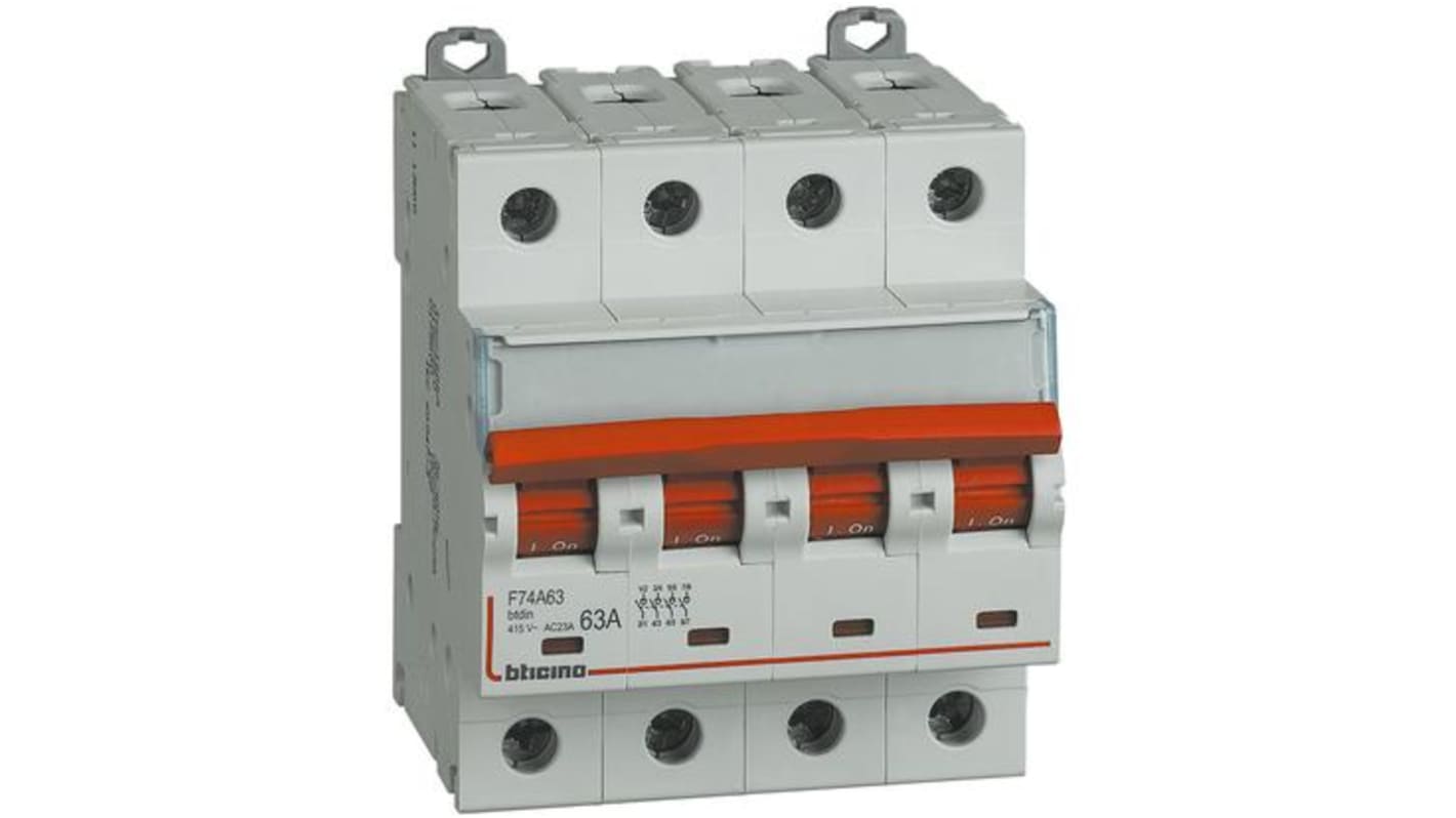 Interruttore sezionatore Bticino F74A63 serie Btdin, 4P, 63A, IP20