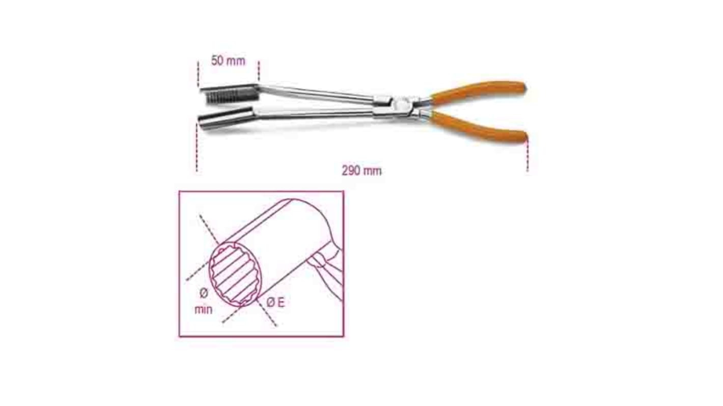 Pinza per candele BETA, lungh. 290 mm, punta piegata