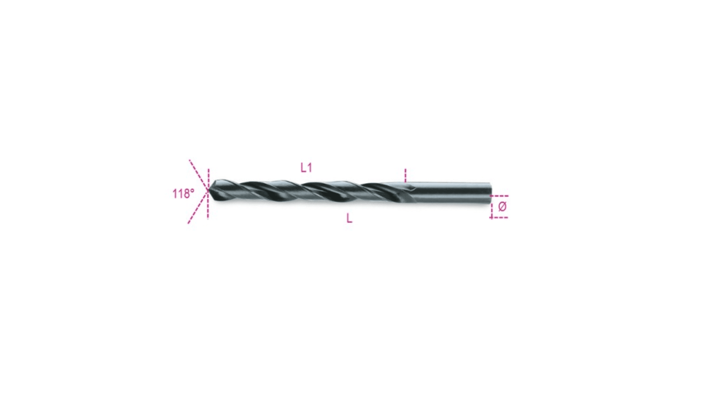 Punta elicoidale BETA, HSS, Ø 8.73mm, lunghezza 121 mm