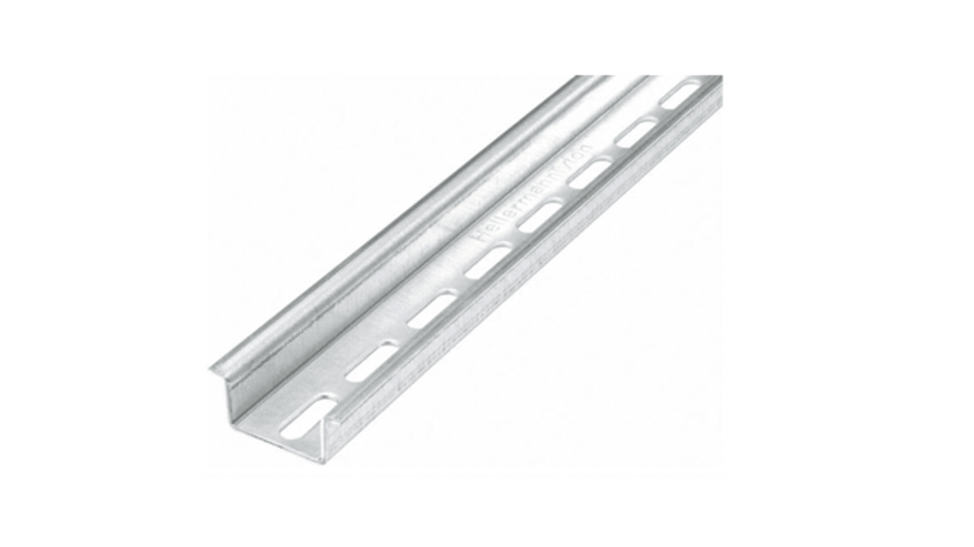 Rail DIN RS PRO 2m x 35mm x 15mm, Perforé, Rail oméga profond