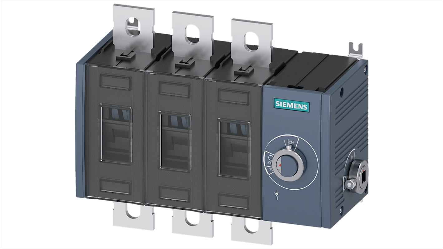 Siemens 3P Pole Surface Mount Switch Disconnector - 200A Maximum Current, 12W Power Rating, IP00, IP20