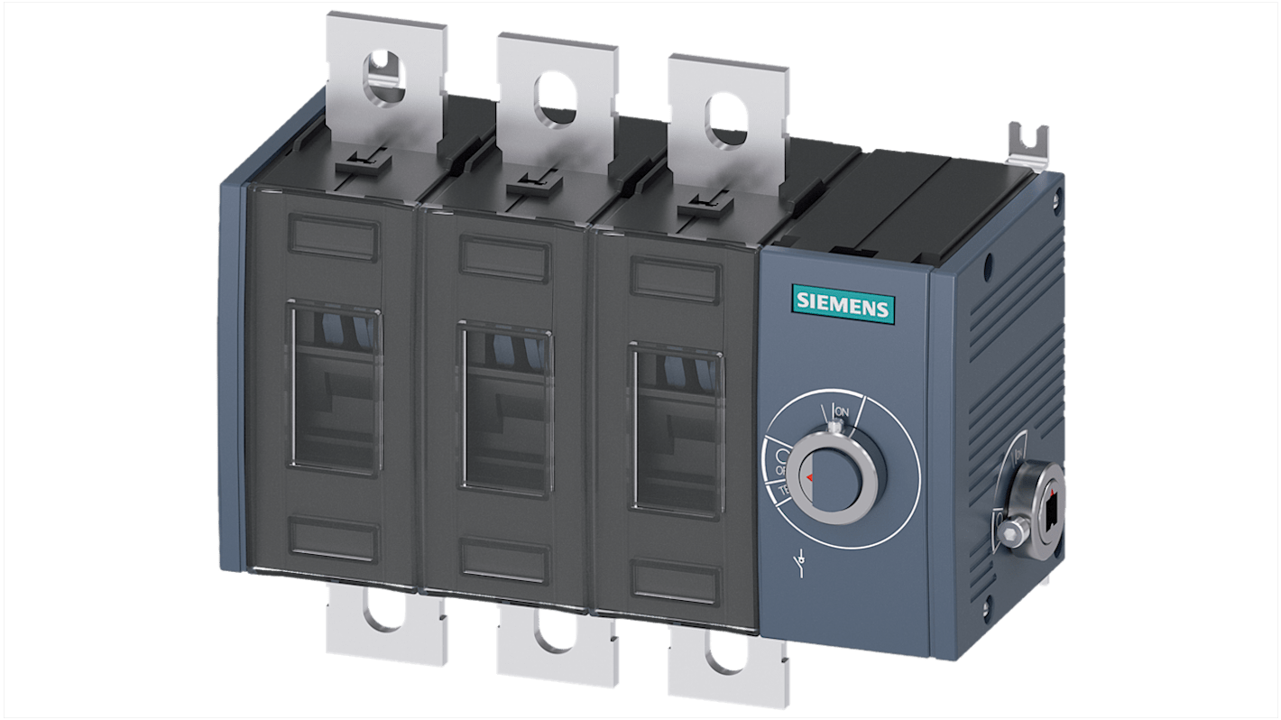 Siemens 3P Pole Surface Mount Switch Disconnector - 315A Maximum Current, 12W Power Rating, IP00, IP20