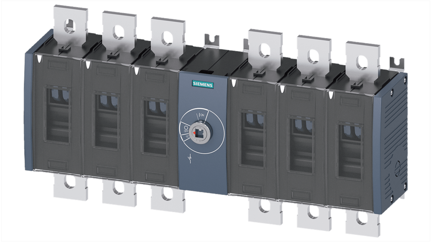 Siemens 6P Pole Switch Disconnector - 500A Maximum Current, 10.8W Power Rating, IP00, IP20