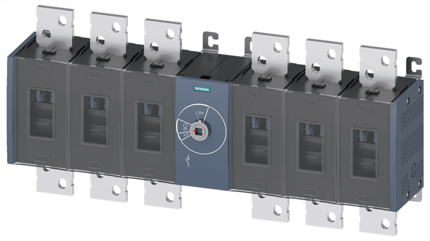 Interruptor seccionador, 6 polos, NA, Corriente 1000A, Potencia 10,8W, IP00, IP20 3KD5060-0RE20-0 SENTRON