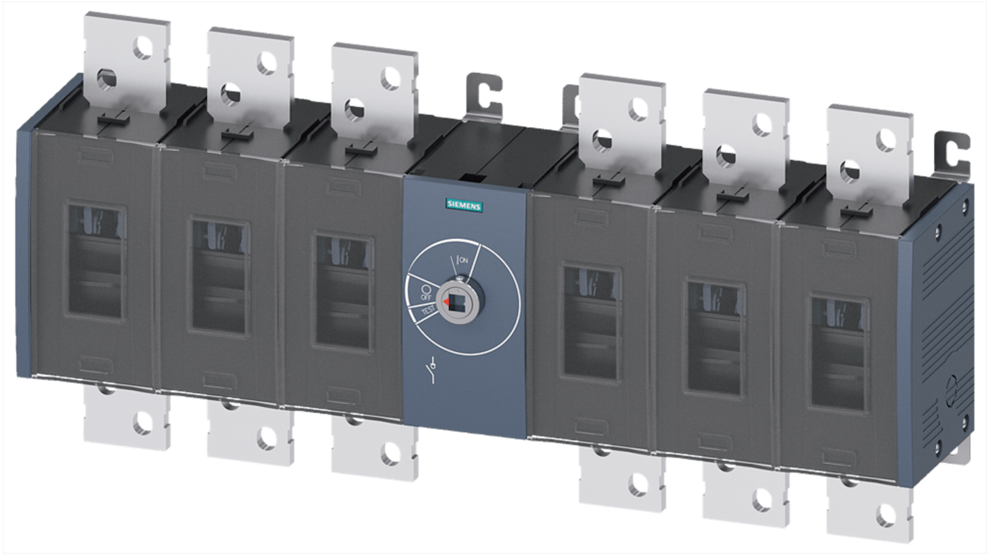 Siemens 6P Pole Switch Disconnector - 1600A Maximum Current, 10.8W Power Rating, IP00, IP20