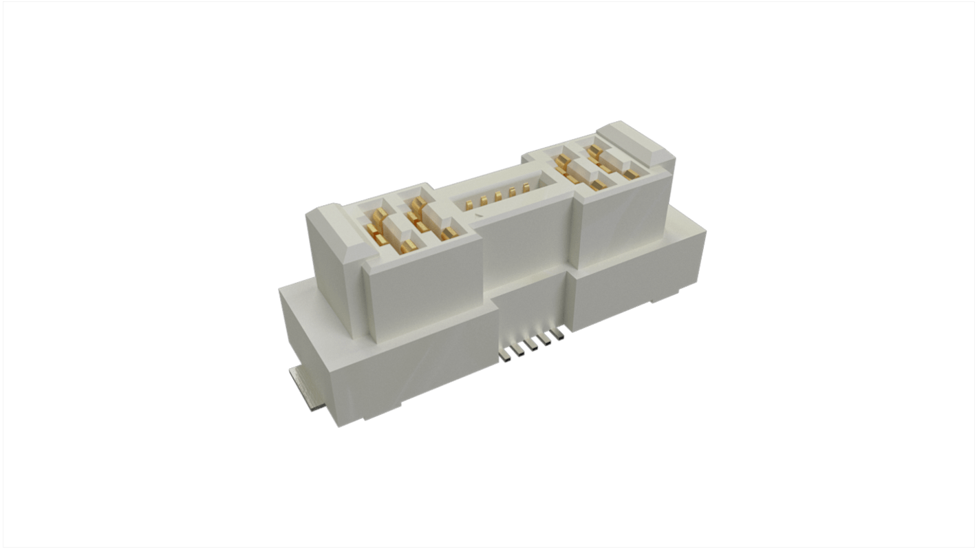 Amphenol ICC ComboStak Series Vertical Surface Mount PCB Socket, 14-Contact, 2-Row, Solder Termination