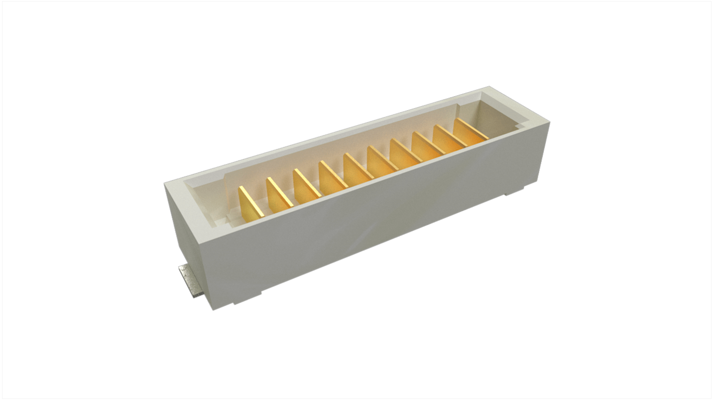 Amphenol ICC PowerStak Series Vertical PCB Header, 10 Contact(s), 1 Row(s), Shrouded