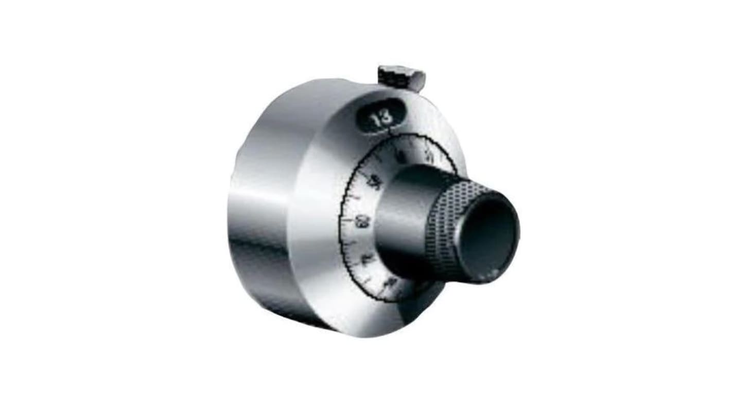 Mando de potenciómetro Vishay 0.87plg, eje 6.35mm, diámetro 22.2mm, indicador Blanco Circular