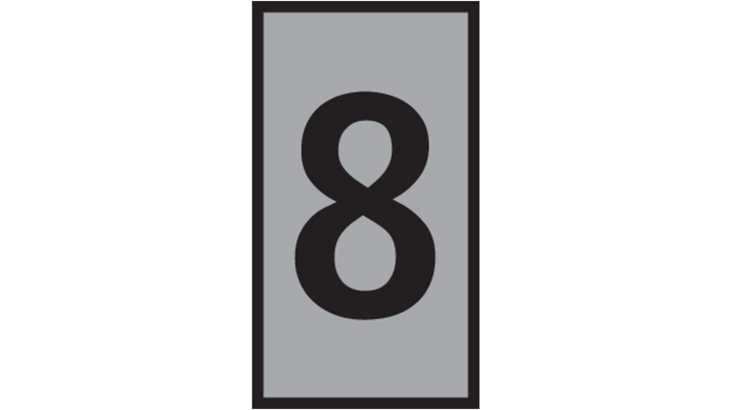 HellermannTyton HODS50 Slide On Cable Marker, Black on Grey, Pre-printed "8", 1.7 → 3.6mm Cable