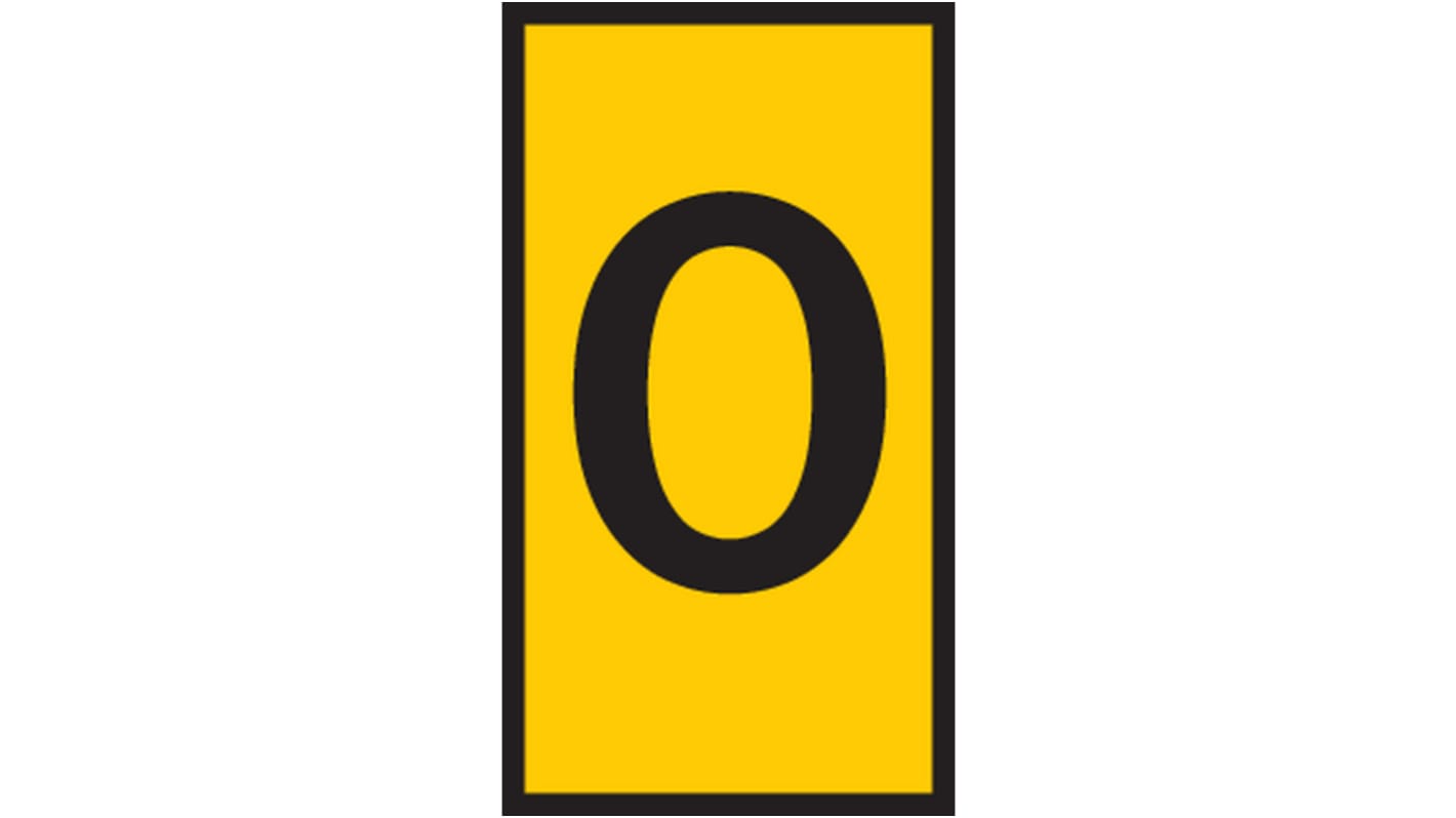 HellermannTyton HODS50 Slide On Cable Marker, Black on Yellow, Pre-printed "O", 1.7 → 3.6mm Cable