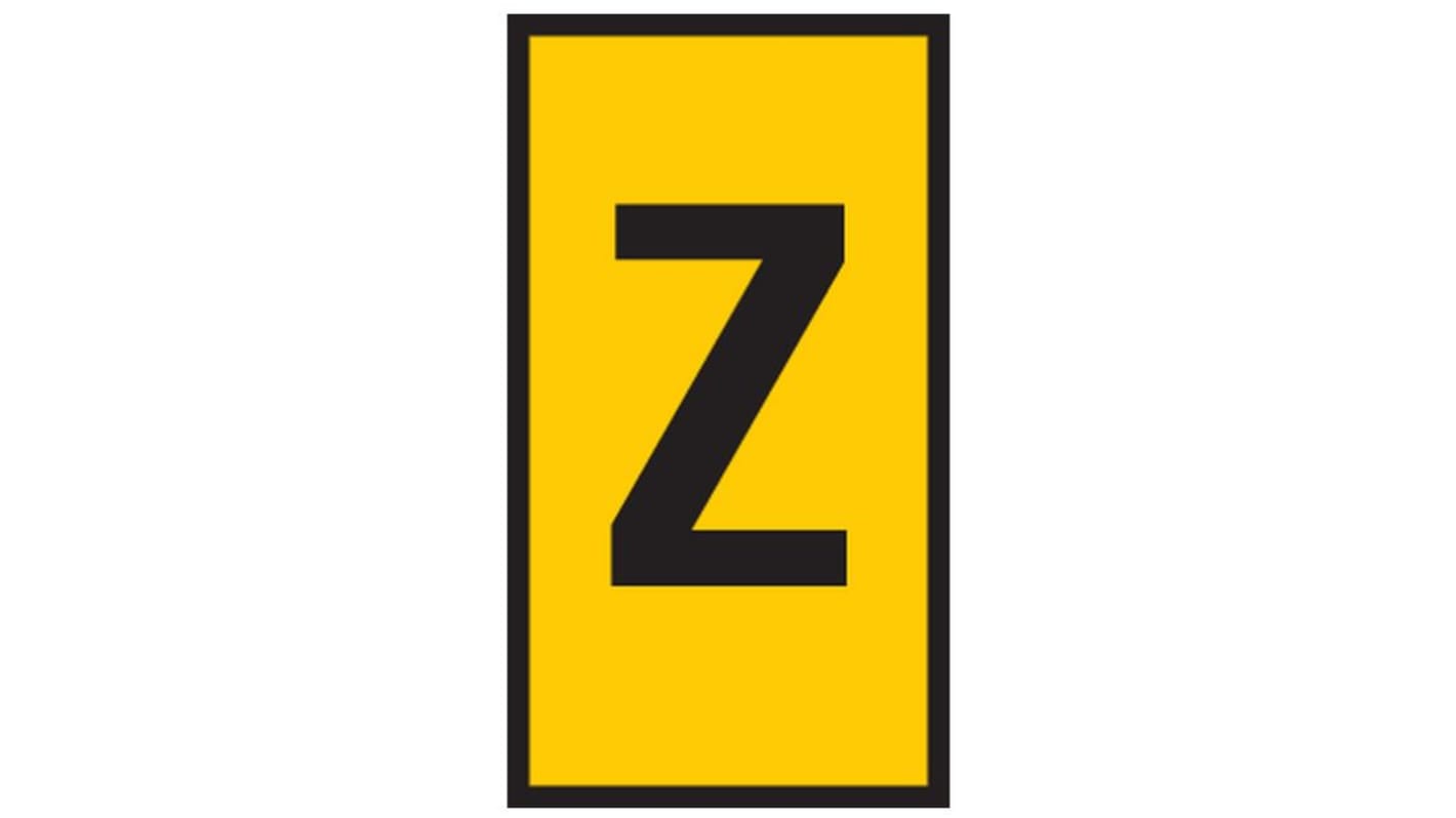 HellermannTyton HODS50 Slide On Cable Marker, Black on Yellow, Pre-printed "Z", 1.7 → 3.6mm Cable