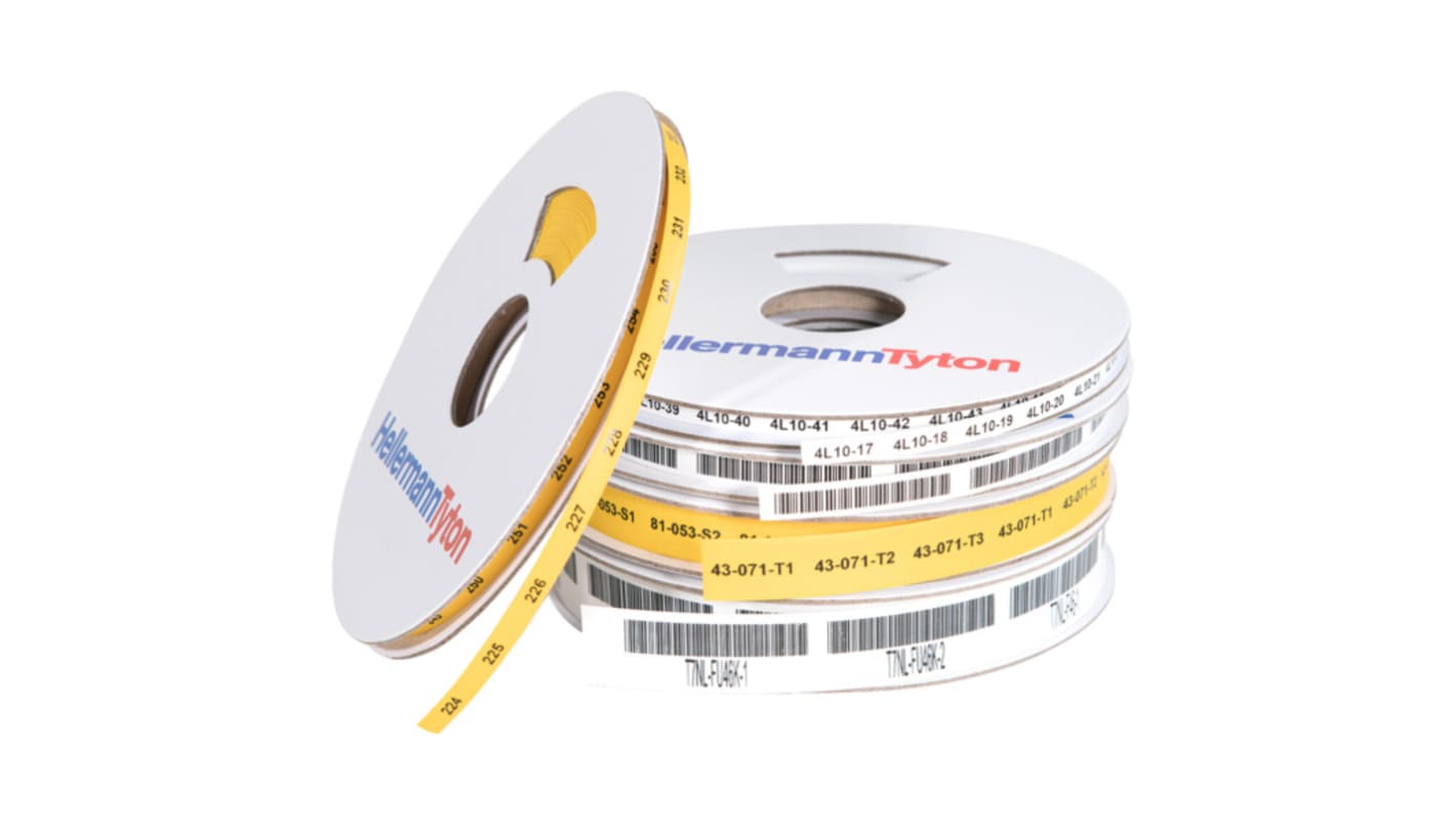 HellermannTyton Halogen Free Heat Shrink & Cold Shrink Sleeve, Yellow 12.7mm Sleeve Dia. x 54m Length 2:1 Ratio, TLFX