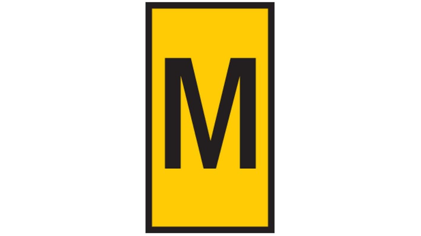 HellermannTyton WIC0 Cable Markers, Yellow, Pre-printed "M", 2 → 2.8mm Cable